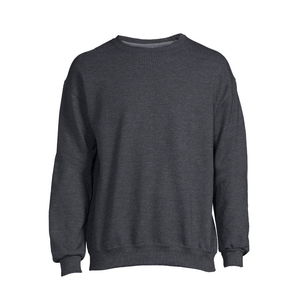 Athletic Works Men's Black Heather Fleece Crewneck Sweatshirt, Size XL